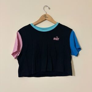 Nike Colorblock Crop Top Shirt Size Small